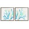 Stupell Industries Speckled Blue Green Coral 2 pc Framed Floater Canvas Wall Art Set Design by Patricia Pinto